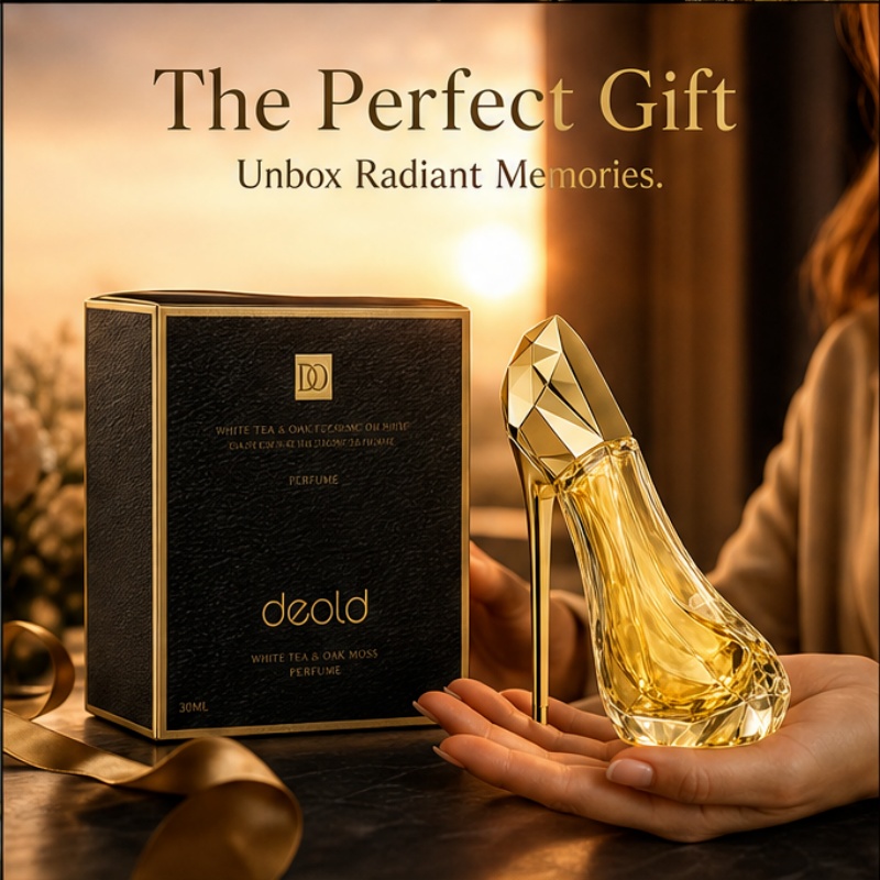 Perfume High Fragrance - 豪華な金色のハイヒール型の女性用香水 - ガラス瓶に入った長持ちするフローラルフルーツの香り。 普段使い、デート、パーティー、誕生日、バレンタインデーのギフトに最適です。