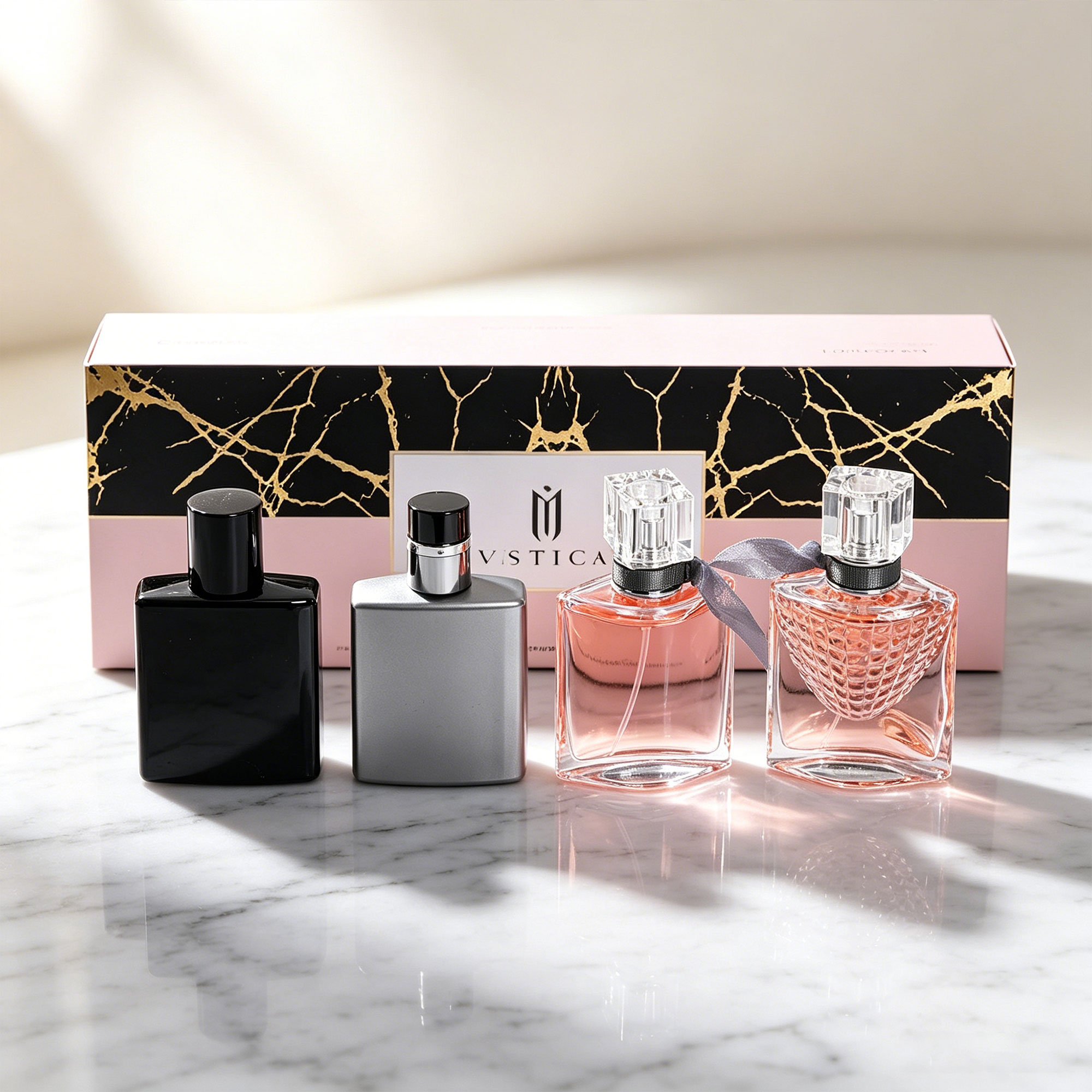 Perfume And Fragrance Difference - 4本入りミックス香水セット 30ml EDPスプレー、男女向けの異なる香り、高級ギフトボックス包装、日常のデートに最適