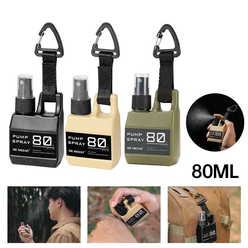 Perfume Fragrance Liquid - 80 ミリリットルアトマイザーボトルポータブルポンプスプレーボトルカラビナ付きアルコール香水詰め替え可能多機能キャンプ用品