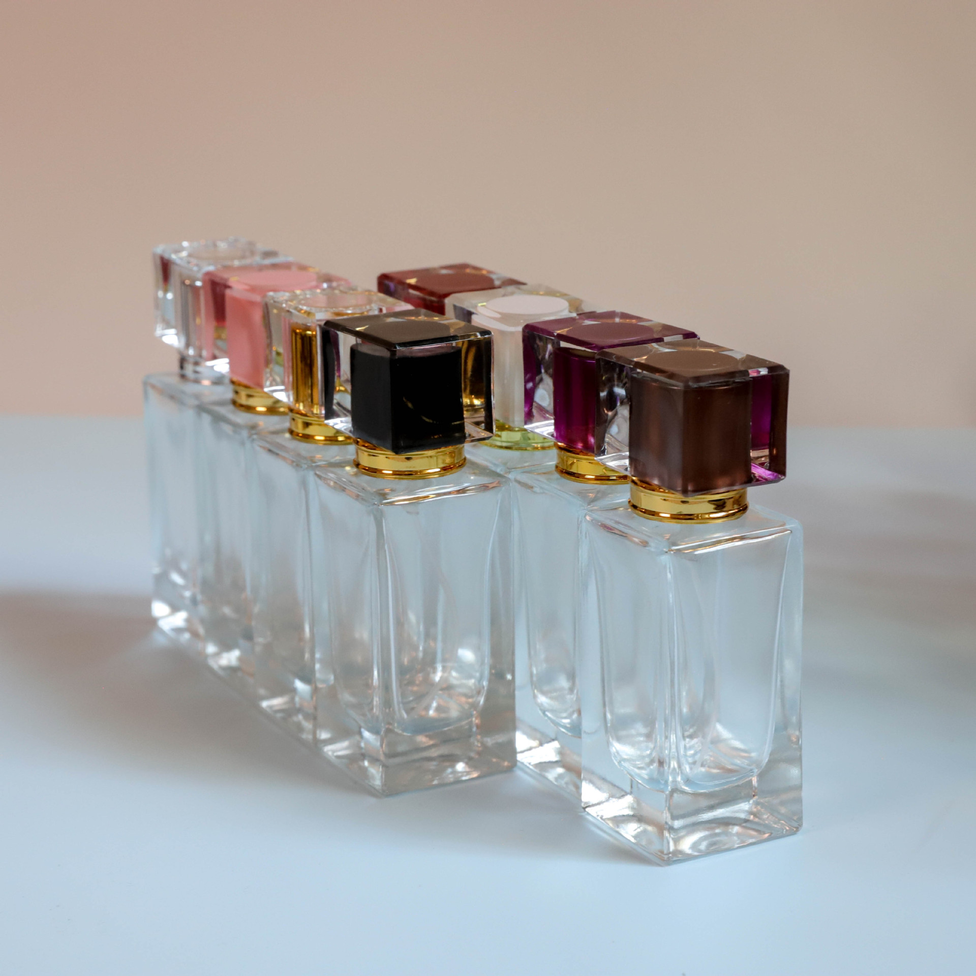 Perfume Fragrance World Qahwa - プレミアム詰め替え可能な香水瓶ガラス透明空スプレーボトル 50 ミリリットルポータブル大容量旅行化粧品ボトル