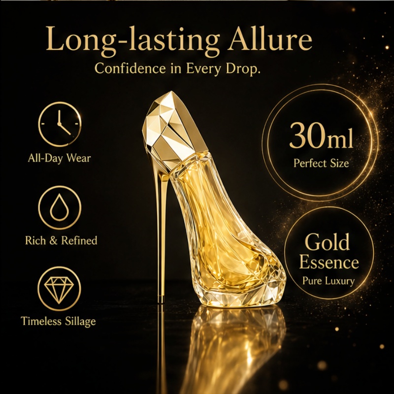 豪華な金色のハイヒール型の女性用香水 - ガラス瓶に入った長 - Perfume High Fragrance のレビューと価格