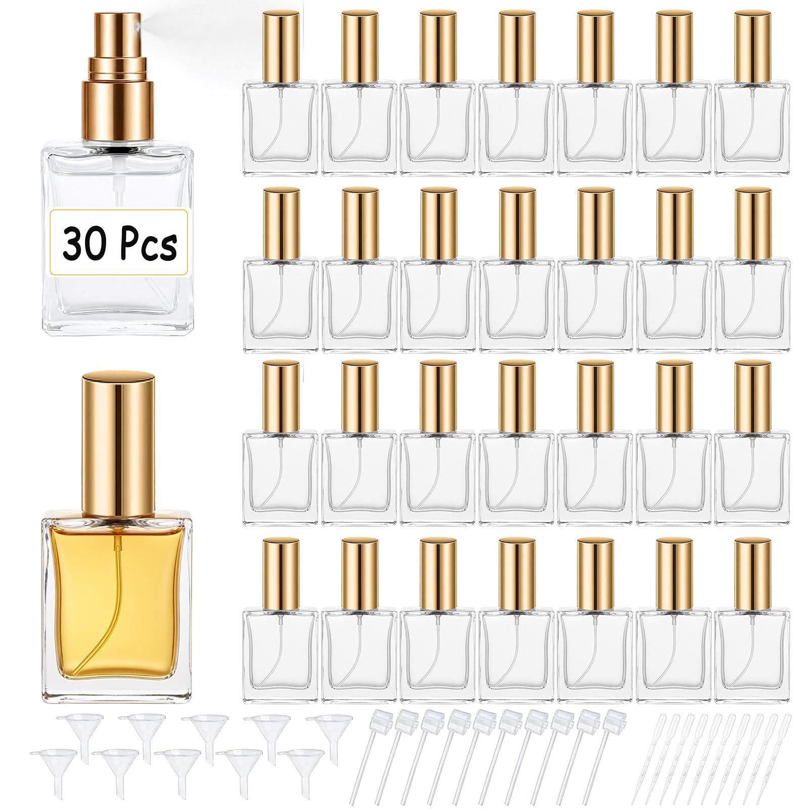 高品質な30個の15ml透明ガラス香水スプレーボトル、包装ツ - Perfume Fragrance World Qahwa のレビューと価格