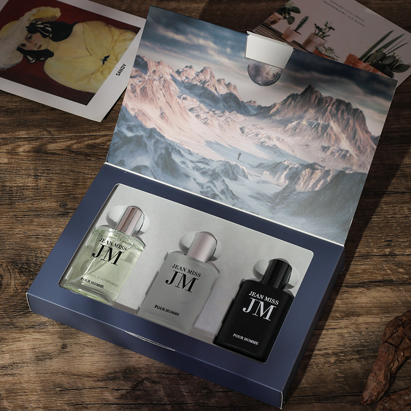 男性用オードトワレコロンギフトセット3個、エンボス加工のスク - Perfume In Fragrance のレビューと価格