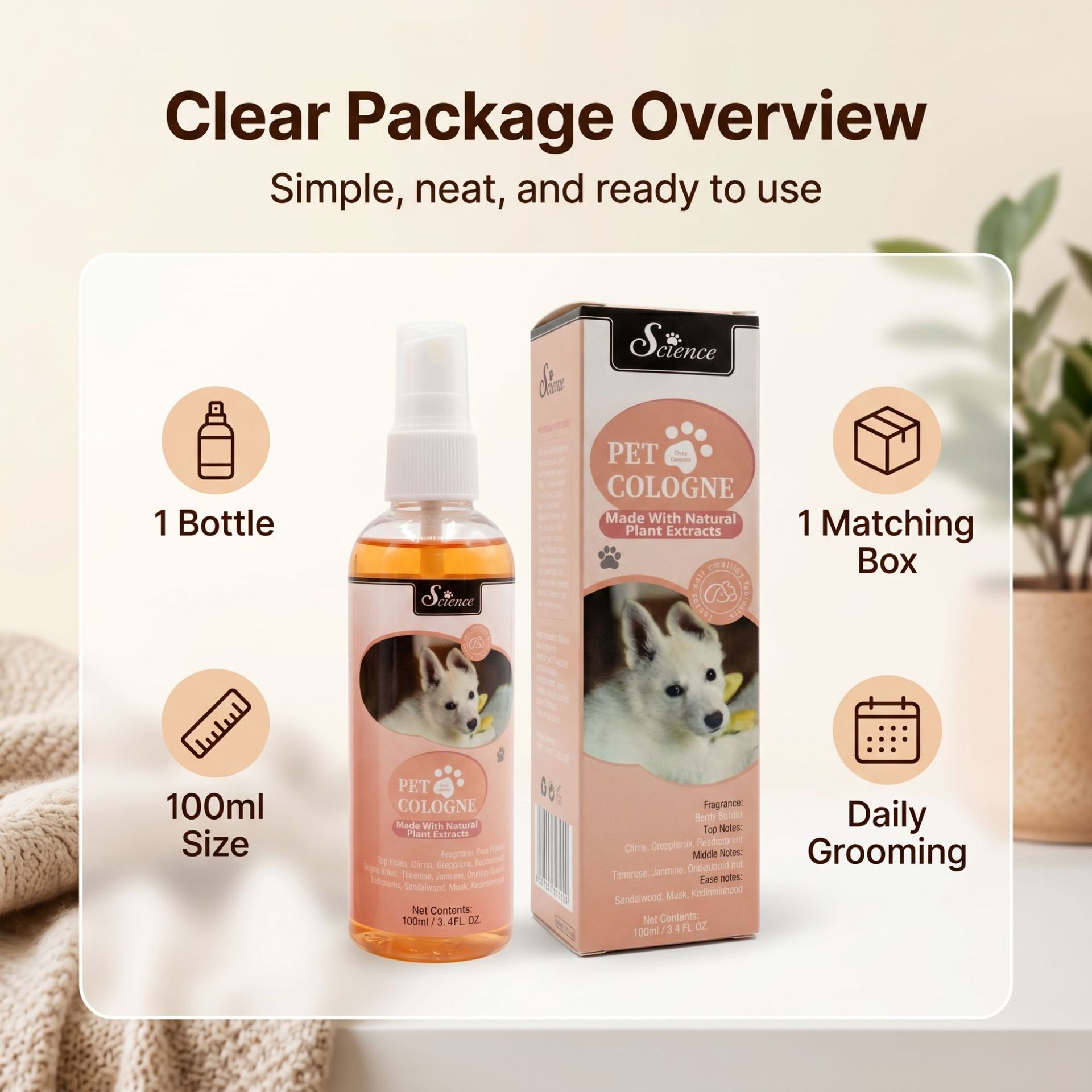 100mlペット用消臭スプレー 犬用液体芳香剤 体臭除去 香 - Perfume Fragrance Shampoo のレビューと価格